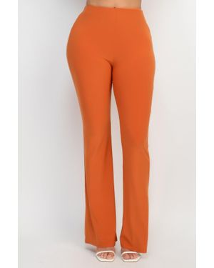 TRUEDAMES Fit And Flare Elastic Casual Pants - Orange