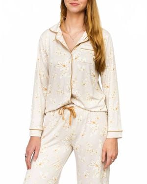 The Royal Standard Harvest Toile Long-Sleeve Sleep Shirt - Natural