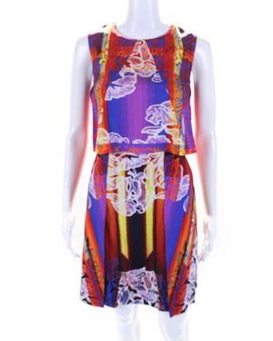Peter Pilotto Abstract Peplum Sheath Dress - White