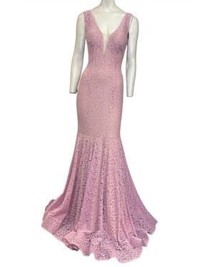 Jovani Lace Evening Gown - Purple