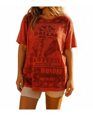 The Nu Vintage Dallas Feed Tee - Red