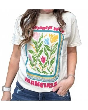 Poppy & Pine Mahjohgin With Mahgirls Crop Tee Top - Green