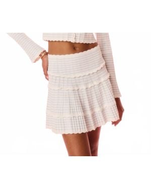 LoveShackFancy Colella Knit Mini Skirt - White