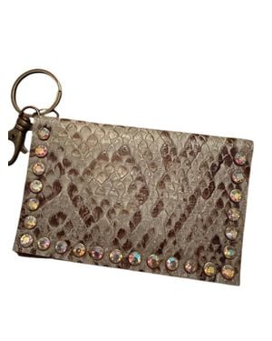 Keep It Gypsy Snakeskin Crystal Wallet - Brown