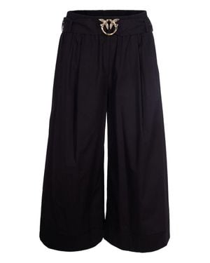 Pinko Logo Buckle Pleated Shorts - Blue