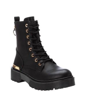 Xti Lace-Up Booties - Black