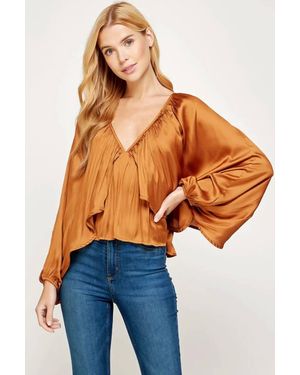 Strut & Bolt Cher Silky Blouse - Blue