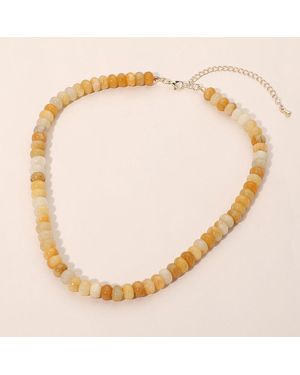Fashnzfab Graduated Rondelle Beaded Necklace - Metallic