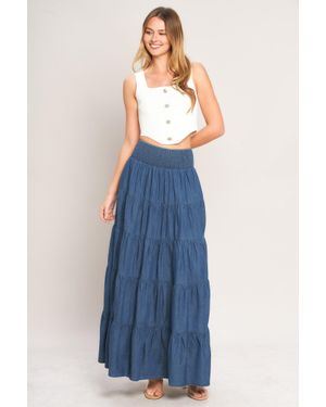 TRUEDAMES Summer Simplicity Lightweight Maxi Skirt - Blue