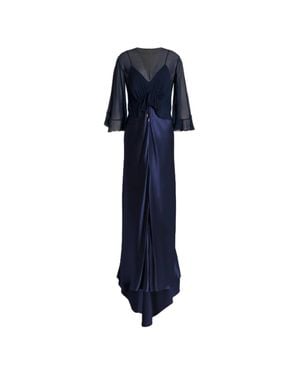 Alberta Ferretti Classic Tailored Fit Minimalist Dress - Blue