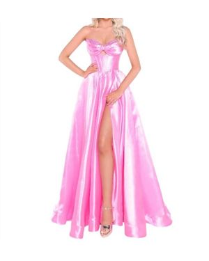 Amarra Strapless Satin Ball Gown - Pink