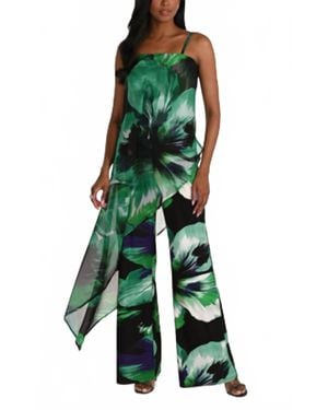 FRANK LYMAN Flowy Floral Jumpsuit - Green
