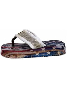 Very G United Frayed Top Flip Flop Sandal - Blue