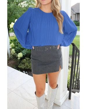 Day + Moon All You Need Belted Denim Skirt - Blue