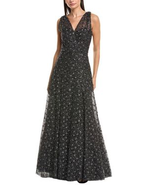 Amsale Sequin Tulle Gown - Black