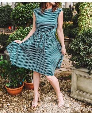Apricot Ellipse Midi Dress - Blue