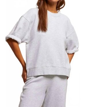 PERFECTWHITETEE Rebecca Roll Sleeve Sweatshirt - White