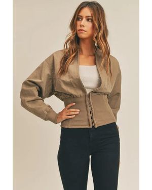TRUEDAMES Long Sleeve Two Way Jacket - Natural