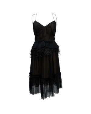 Jason Wu Feather Trimmed Dress - Black