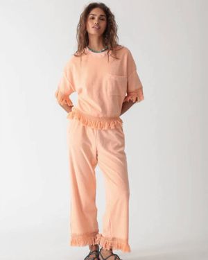 Electric and Rose Ibiza Fringe Pants - Natural