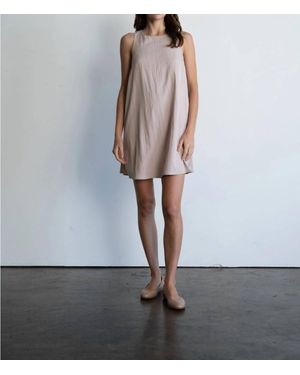 Elle Grey Simplicity Crew A-Line Mini Dress - White
