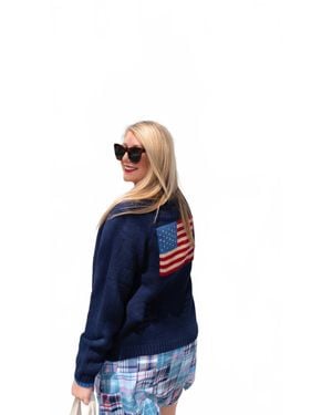PINK PINEAPPLE Flag Cardigan - Blue