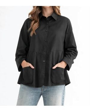 Joh Wella Cotton Poplin Shirt With Pockets - Black