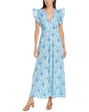 Sail To Sable Cap Sleeve Maxi Dress - Blue