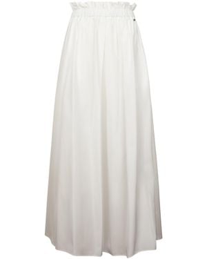 Herno Flowing Skirt With Gathered Elastic Waistband - White