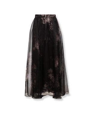 Zimmermann Hypnotic Floral Silk Maxi Skirt - Black