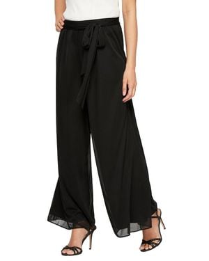 Alex Evenings Brianna Wide Leg Mesh Pant - Black