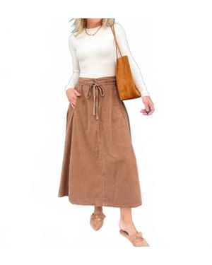 Sadie & Sage Get Like This Belted Midi Skirt - Brown