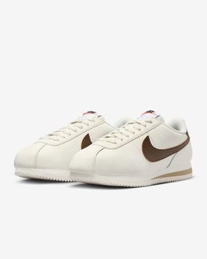 Nike Cortez Dn1791-104 Sneakers Sail Cacao Wow Leather Lifestyle Shoes - Natural