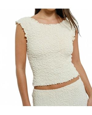 Pretty Garbage Crinkle Boatneck Top - Natural