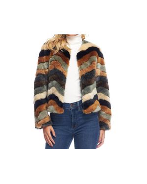 Fabulous Furs Desert Chevron Faux Fur Jacket - Black