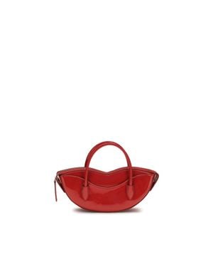 Fiorucci Calf Leather Bos Taurus Shoulder Bag - Red