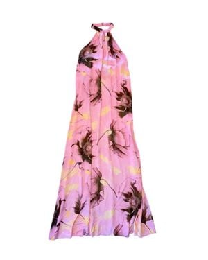 B.yu Poppies Printed Halter Maxi Dress - Pink
