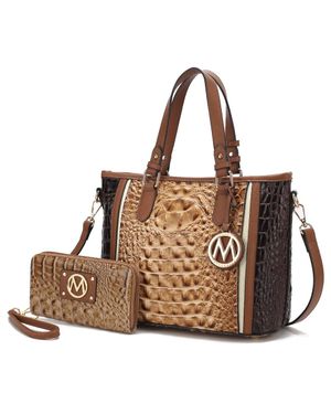 MKF Collection by Mia K Lizza Croco Embossed Tote - Brown