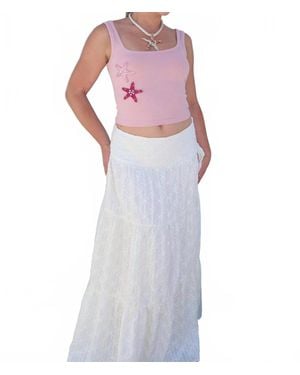 Pretty Garbage Genesis Starfish Beaded Ribbed Tank - Purple