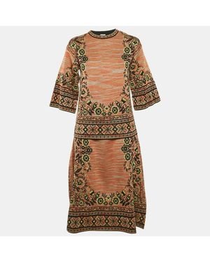 Missoni Patterned Knit Top And Midi Skirt Set - Brown