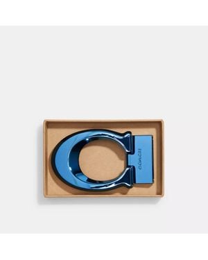 COACH Boxed Sculpted Signature Belt Buckle - Blue