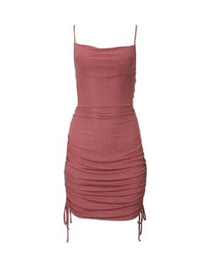 By Together Ruched Lurex Stretch-Jersey Mini Dress - Red