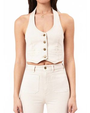 Rolla's Halter Stretch Denim Vest - White