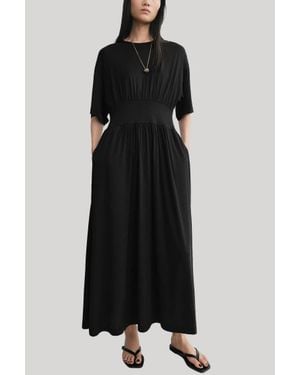 TOTEME Cotton Silk Tee Dress - Black