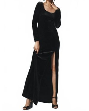 BHLDN Bella Scoop Neck Velvet Maxi Dress - Black