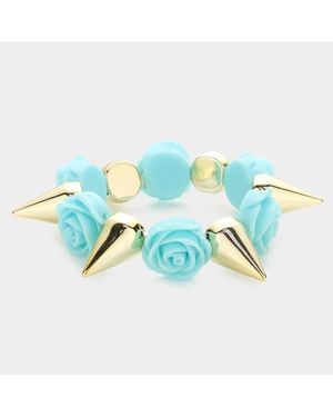 Fashnzfab Rose Spike Stretch Bracelet Light - Blue