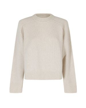 Soeur Ecru Will Cropped Merino Wool Sweater - White