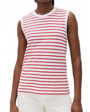 ATM Stripe Sleeveless Boy Top - Red