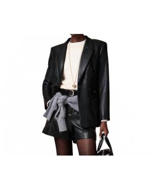 J.Crew Vivienne Fuax Leather Single Button Blazer Jacket - Black
