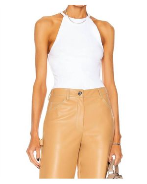 The Range Braided Strap Halter Top - White